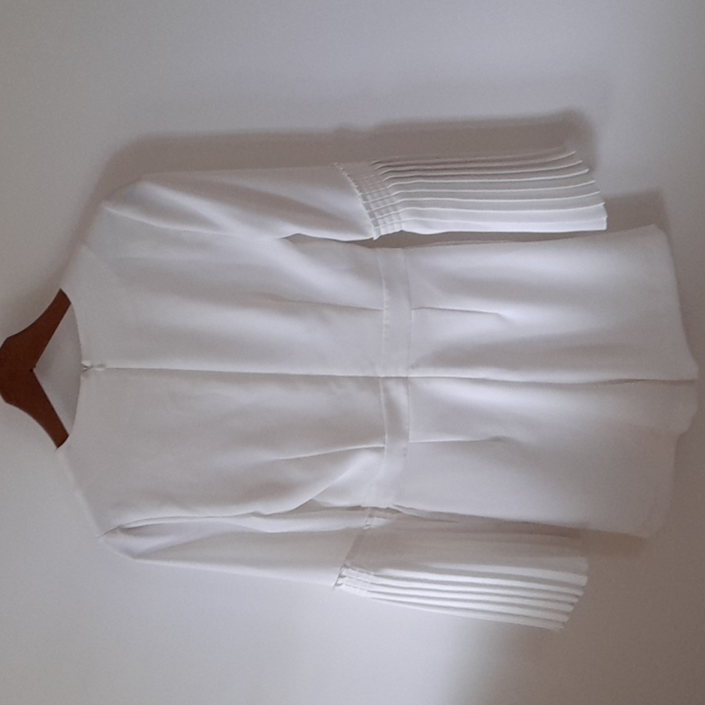 SEED HERITAGE White Pleat Detail Bell Sleeve Romper Onesie Playsuit NWT RRP$170 - Picture 8 of 9